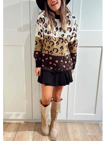 Jersey Print Color Block HUNTLEY Marrón HEVE