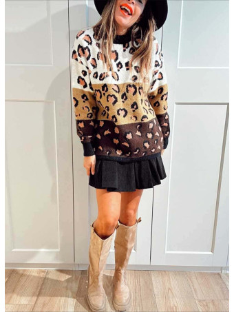 Jersey Print Color Block HUNTLEY Marrón HEVE