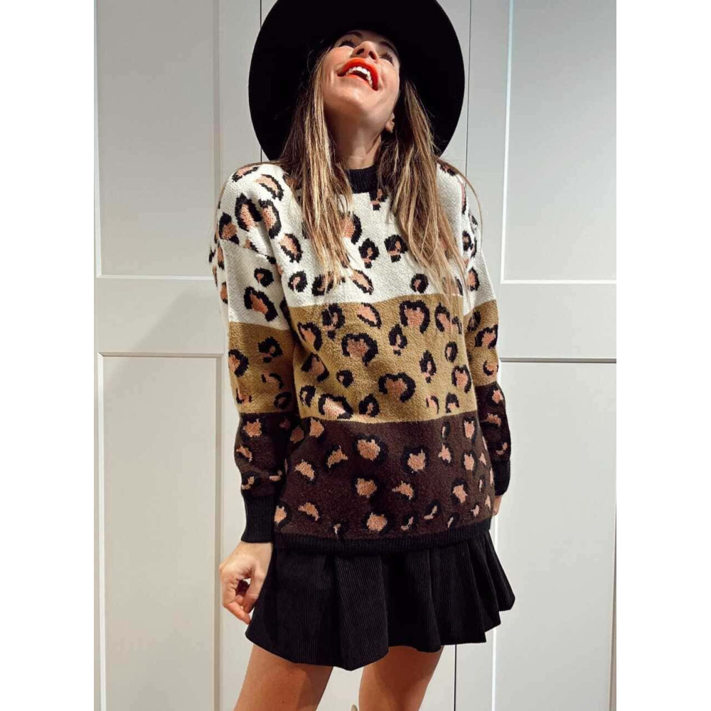 Jersey Print Color Block HUNTLEY Marrón HEVE