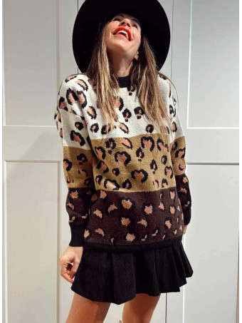 Jersey Print Color Block HUNTLEY Marrón HEVE