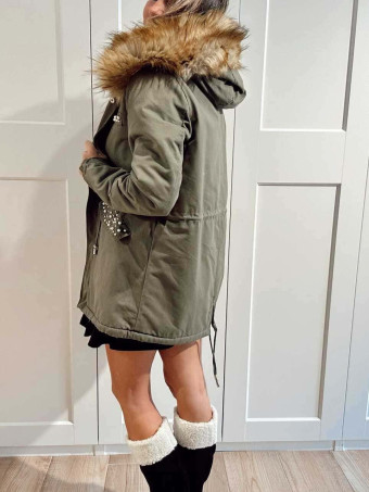 Trench Strass Forrada GRAYSON Verde/Camel HEVE