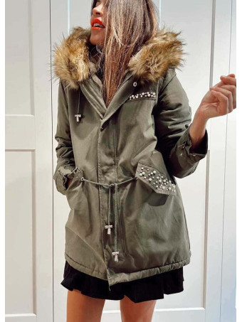 Trench Strass Forrada GRAYSON Verde/Camel HEVE