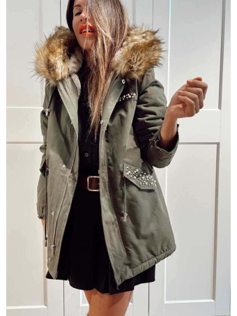 Trench Strass Forrada GRAYSON Verde/Camel HEVE