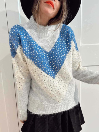 Jersey Chevron Lentejuelas KALIVE Gris Vigoré HEVE