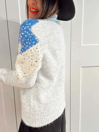 Jersey Chevron Lentejuelas KALIVE Gris Vigoré HEVE