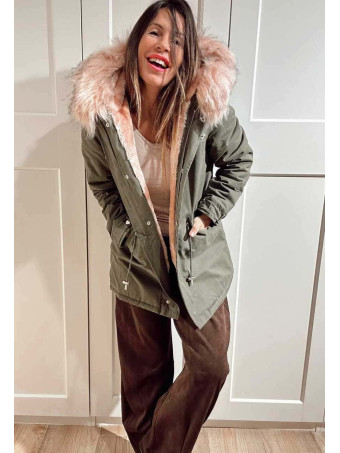 Trench Strass Forrada GRAYSON Verde/Rosa - heve