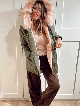 Trench Strass Forrada GRAYSON Verde/Rosa - heve