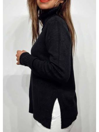 Jersey Básico Cuello Vuelto HALLENITTA Negro HEVE