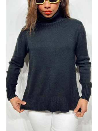 Jersey Básico Cuello Vuelto HALLENITTA Negro HEVE