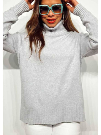 Jersey Básico Cuello Vuelto HALLENITTA Gris HEVE