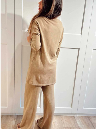 Conjunto Punto Jersey y Pantalón GIULIA Taupe HEVE