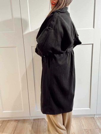 Gabardina Paño Doble Botonadura VALMOND Negro HEVE