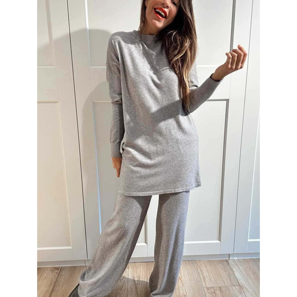 Conjunto Punto Jersey y Pantalón GIULIA Gris HEVE