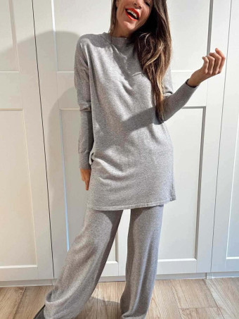 Conjunto Punto Jersey y Pantalón GIULIA Gris HEVE