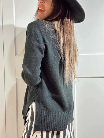 Jersey Básico Cuello Vuelto HALLENITTA Negro HEVE