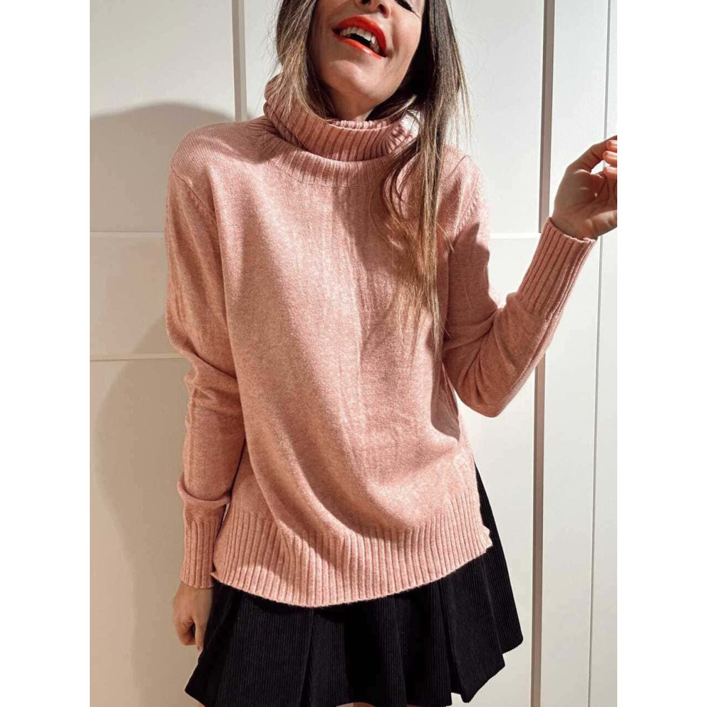 Jersey Básico Cuello Vuelto HALLENITTA Rosa HEVE