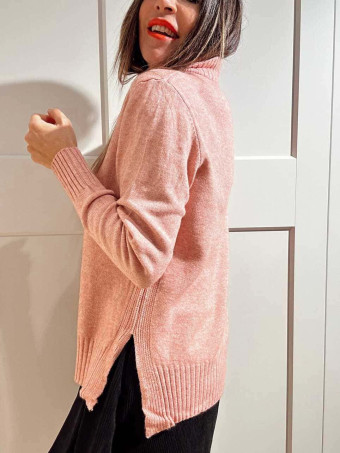 Jersey Básico Cuello Vuelto HALLENITTA Rosa HEVE