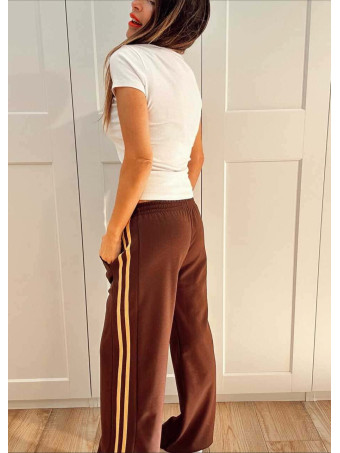 Pantalón Sporty Franja Lateral ELKO Marrón HEVE