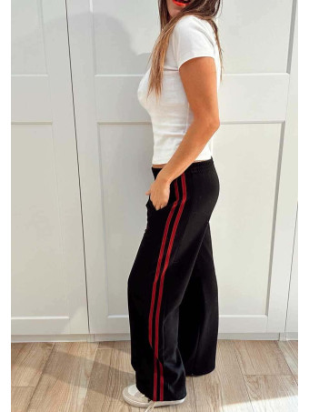 Pantalón Sporty Franja Lateral ELKO Negro HEVE