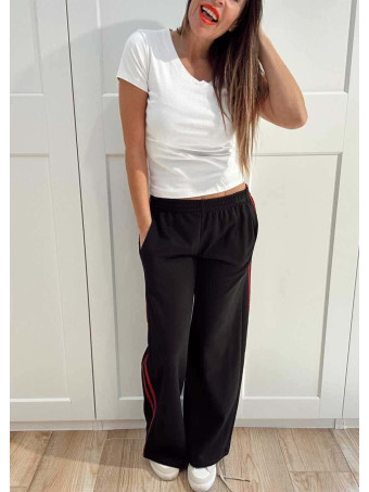 Pantalón Sporty Franja Lateral ELKO Negro HEVE