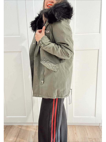 Trench Strass Forrada GRAYSON Verde/Negro HEVE