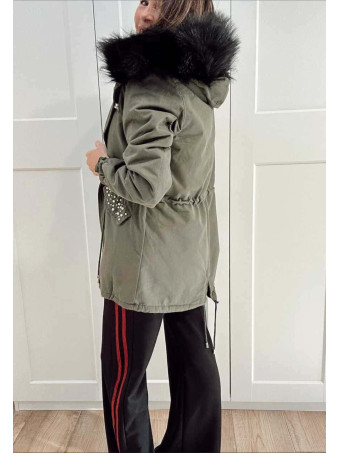 Trench Strass Forrada GRAYSON Verde/Negro HEVE