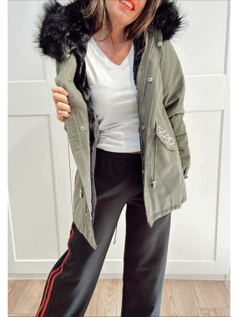 Trench Strass Forrada GRAYSON Verde/Negro HEVE