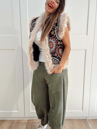 Chaleco Bordado Mandalas ANANDA Negro/Multicolor HEVE