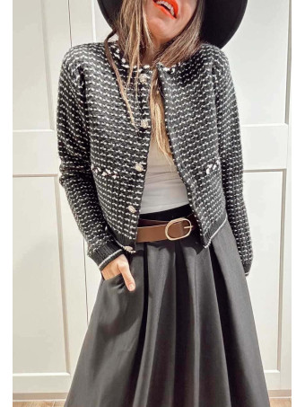 Chaqueta Punto Pespuntes VALTERIE Negro HEVE