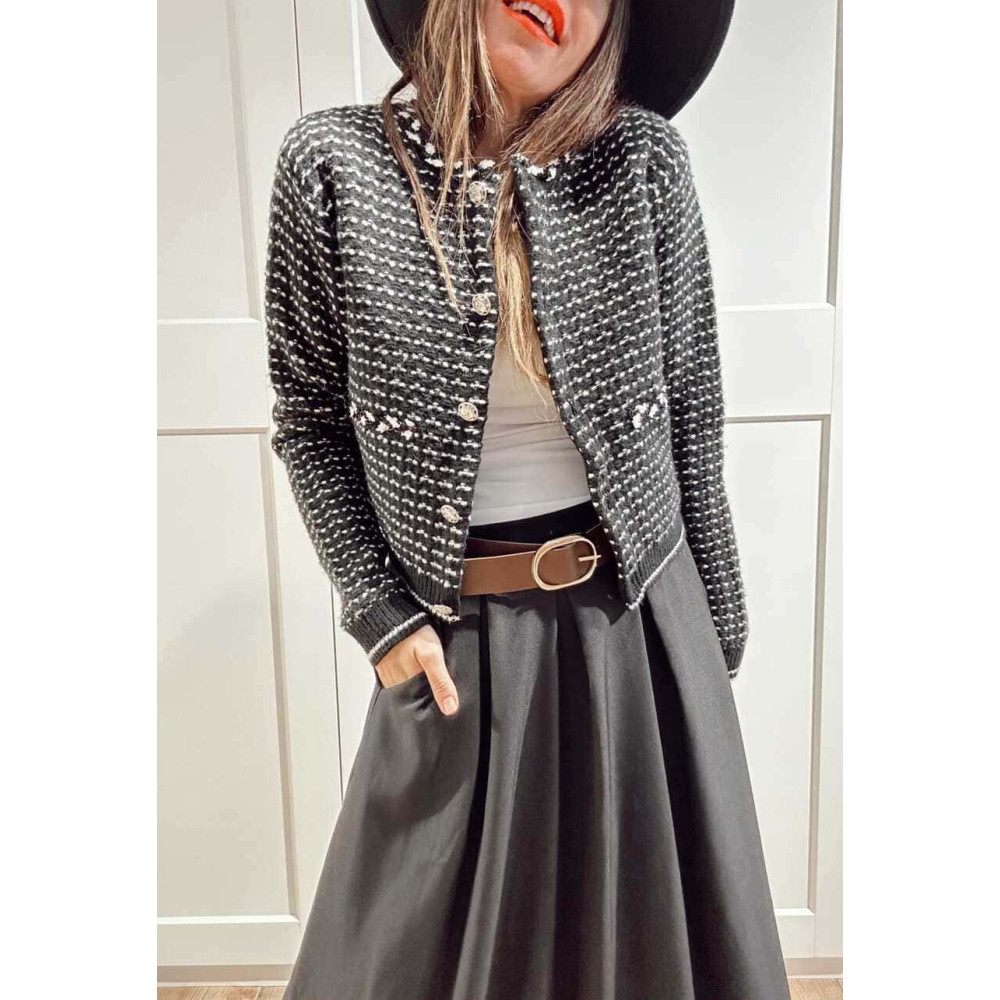 Chaqueta Punto Pespuntes VALTERIE Negro HEVE