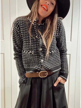 Chaqueta Punto Pespuntes VALTERIE Negro HEVE