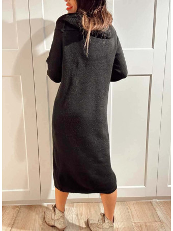 Vestido Punto Escote Barco BETHANYA Negro HEVE