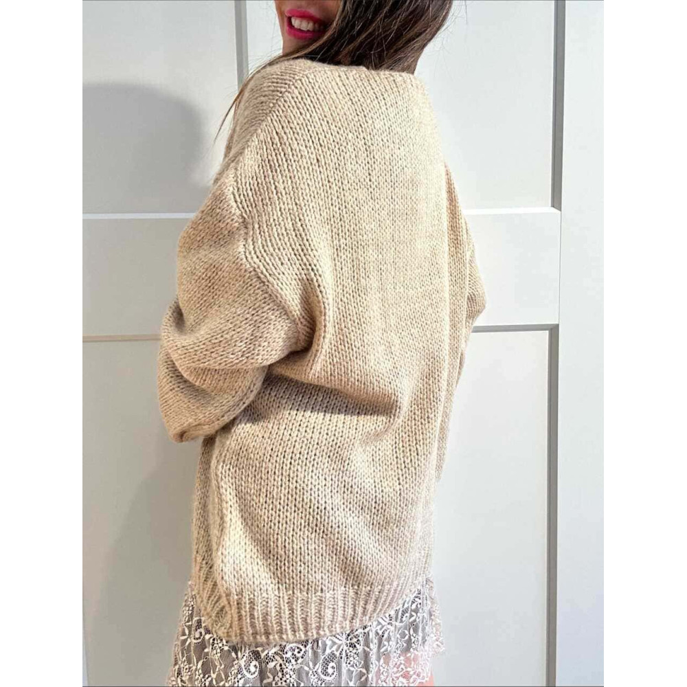 Jersey Oversize Efecto Sobrepuesto GALADRIEL Tostado HEVE