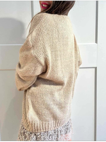 Jersey Oversize Efecto Sobrepuesto GALADRIEL Tostado HEVE