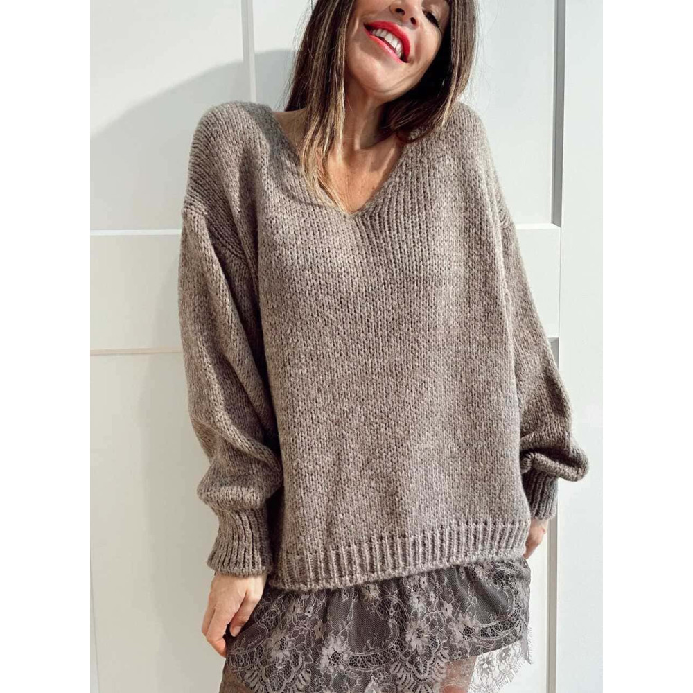 Jersey Oversize Efecto Sobrepuesto GALADRIEL Taupe HEVE