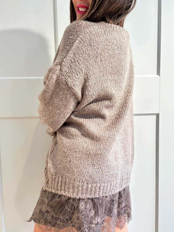 Jersey Oversize Efecto Sobrepuesto GALADRIEL Taupe HEVE