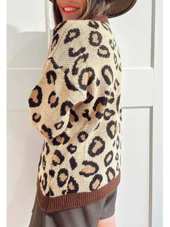 Jersey de Pico Print KERMESSE Camel/Marrón HEVE