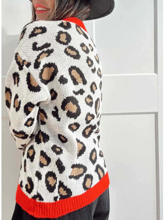 Jersey de Pico Print KERMESSE Beige/Rojo HEVE