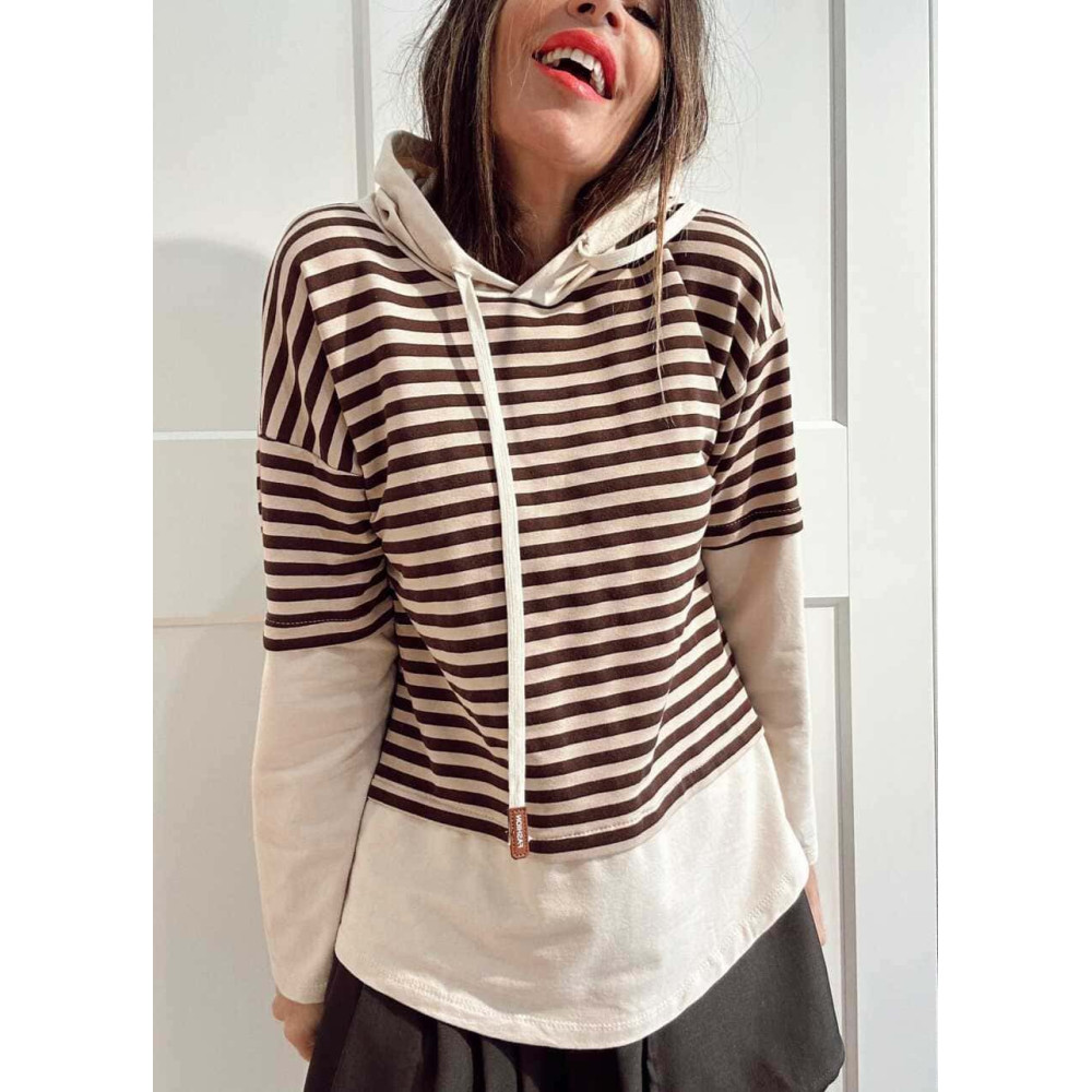 Sudadera Rayas con Capucha WRANGLER Marrón HEVE