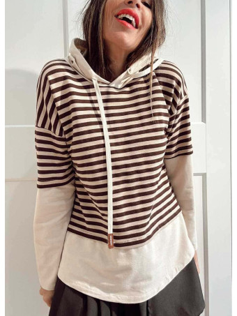 Sudadera Rayas con Capucha WRANGLER Marrón HEVE