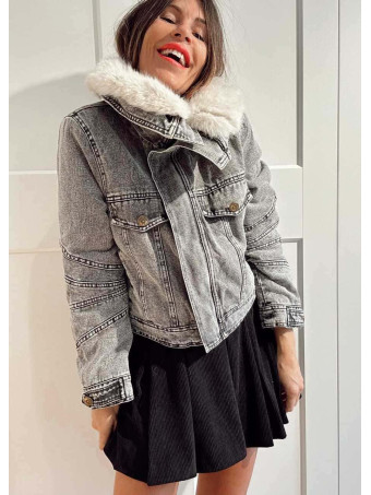 Cazadora Vaquera Sobrecuello Pelo KEEGAN Gris HEVE