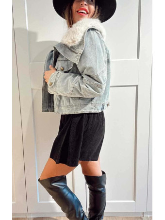 Cazadora Vaquera Sobrecuello Pelo KEEGAN Blue Jean HEVE