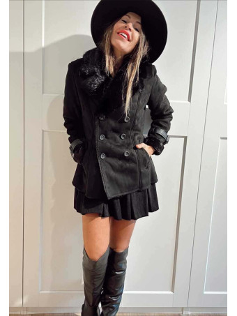 Pelliza Forrada Doble Botonadura KYVOLA Negro HEVE