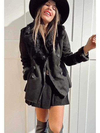 Pelliza Forrada Doble Botonadura KYVOLA Negro HEVE