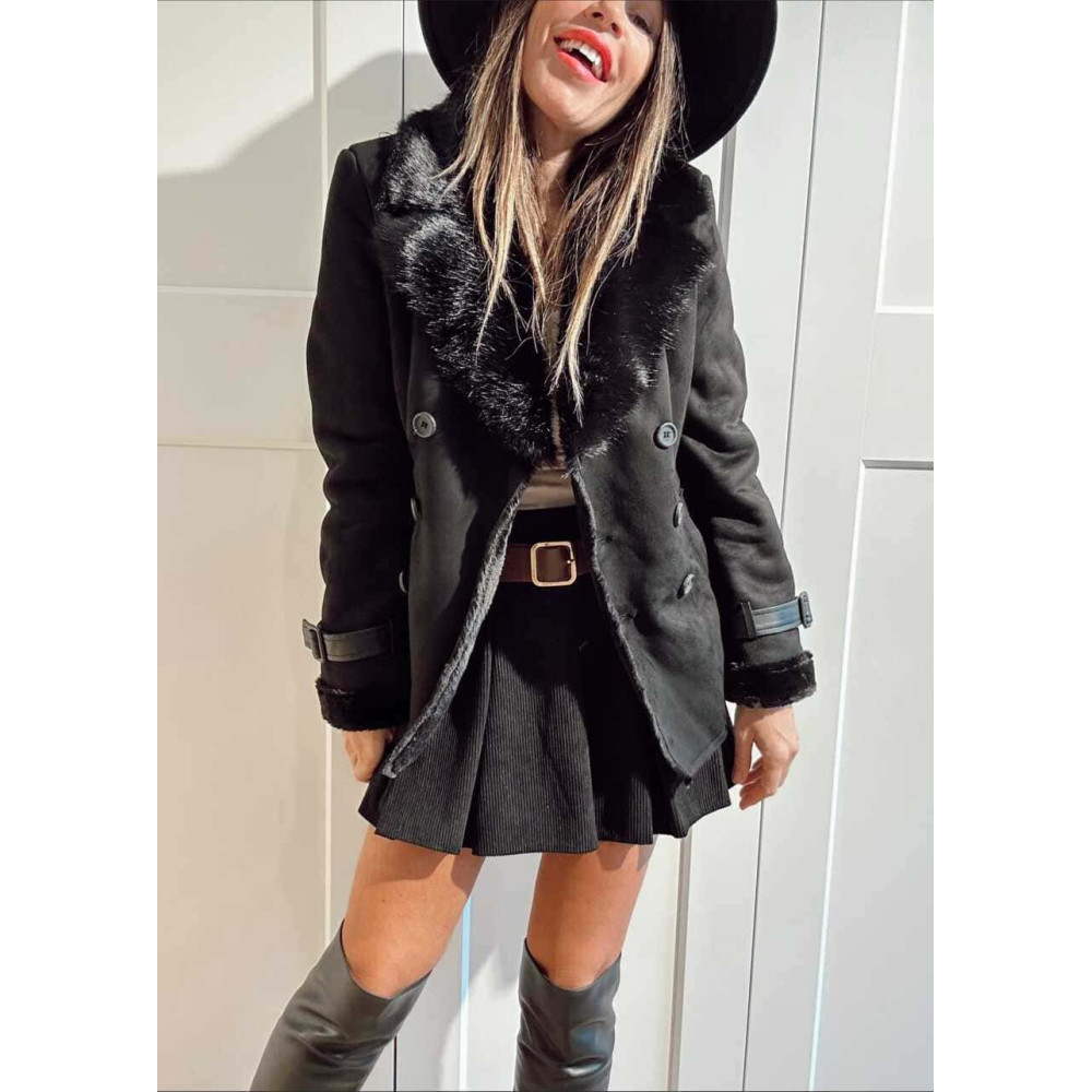 Pelliza Forrada Doble Botonadura KYVOLA Negro HEVE