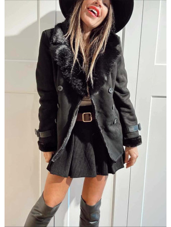 Pelliza Forrada Doble Botonadura KYVOLA Negro HEVE