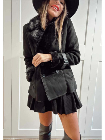 Pelliza Forrada Doble Botonadura KYVOLA Negro HEVE