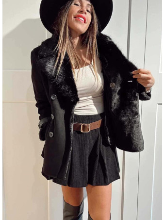 Pelliza Forrada Doble Botonadura KYVOLA Negro HEVE