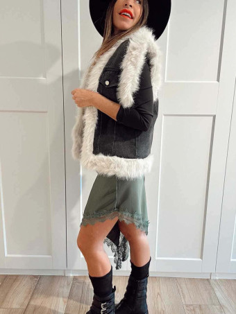 Chaleco Vaquero Pelo VANDAL Negro HEVE