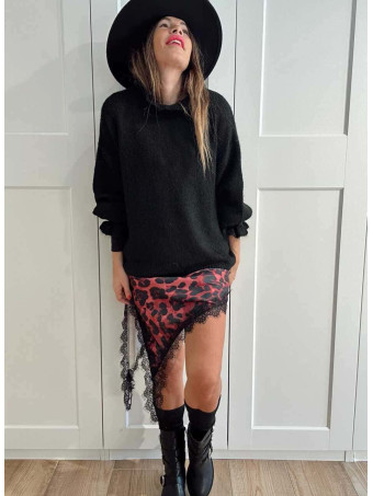 Jersey Ruffle AVIGNON Negro HEVE